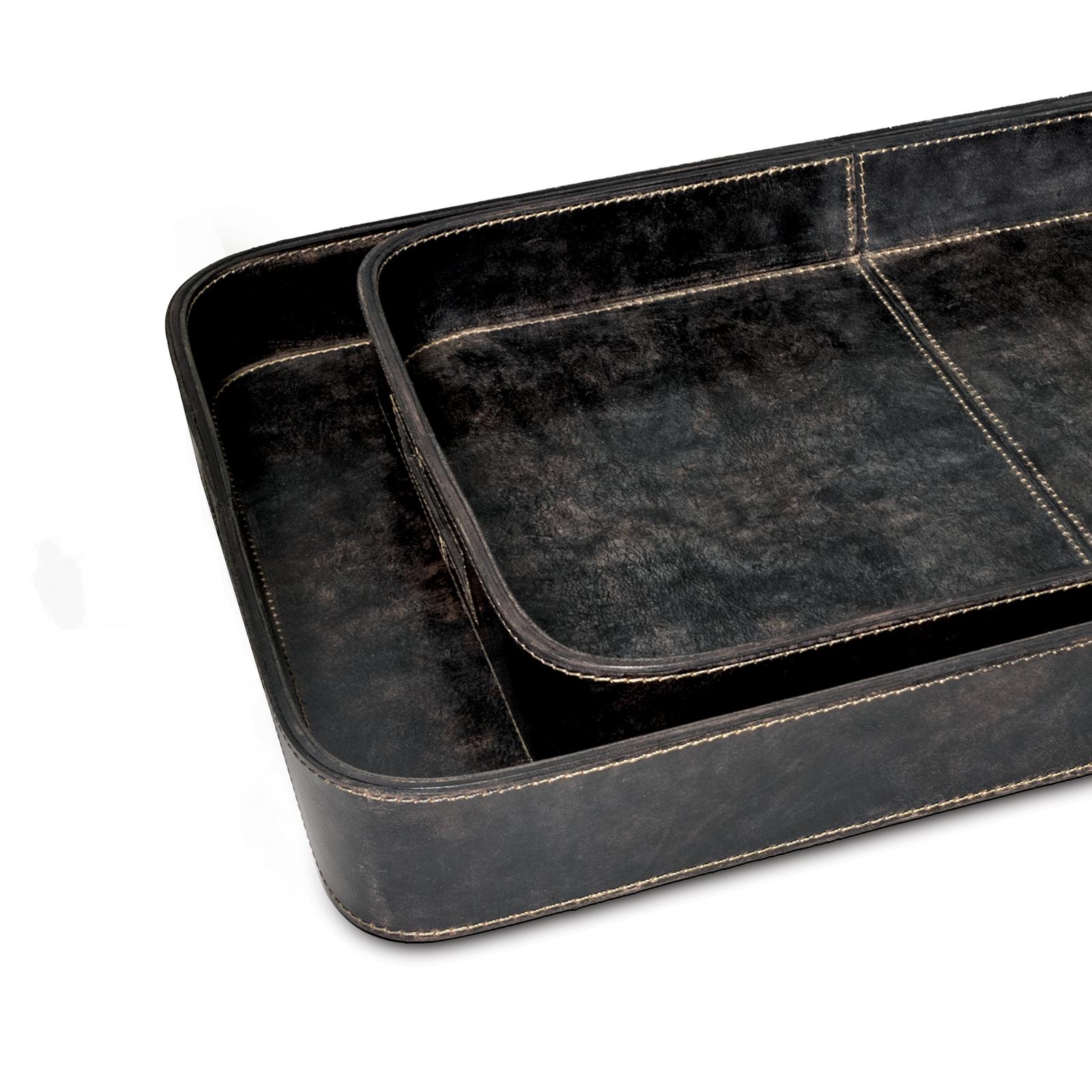 Derby Rectangle Leather Tray Set | Regina Andrew Detroit